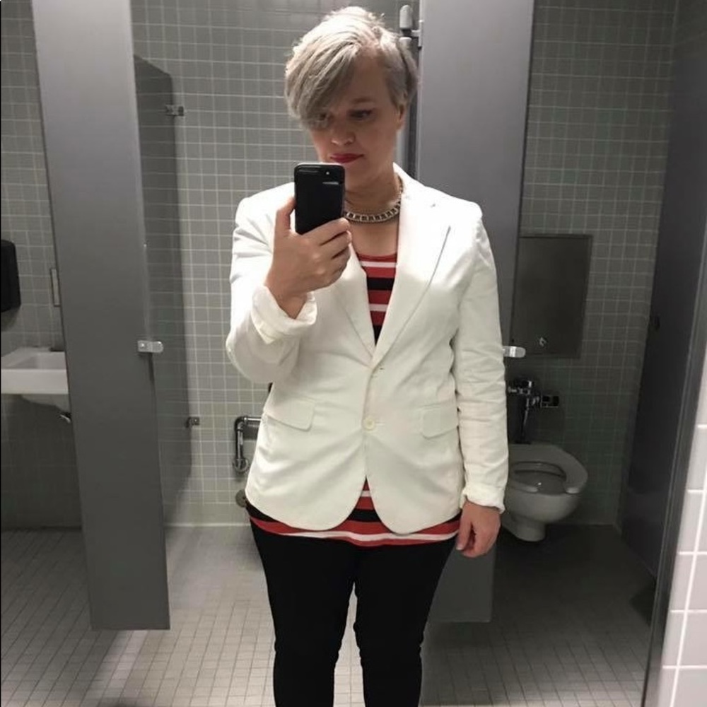 Lined white blazer 12